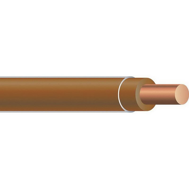 THHN Wire, 12 AWG, Brown, Solid, Copper Conductor, 2500 Foot Reel