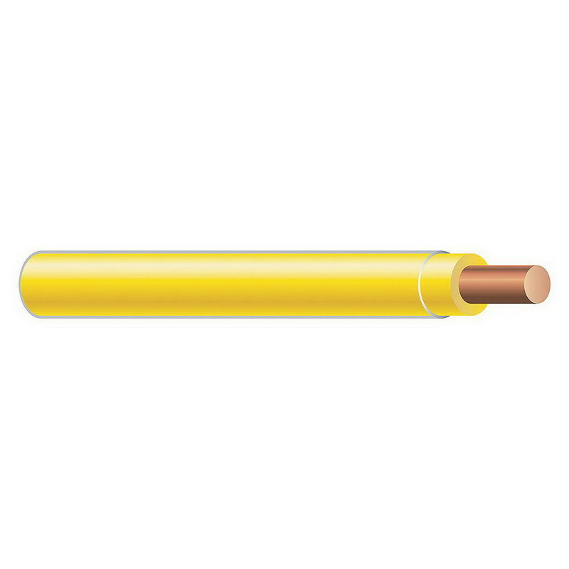 THHN Wire, 10 AWG, Yellow, Solid, Copper Conductor, 500 Foot Reel