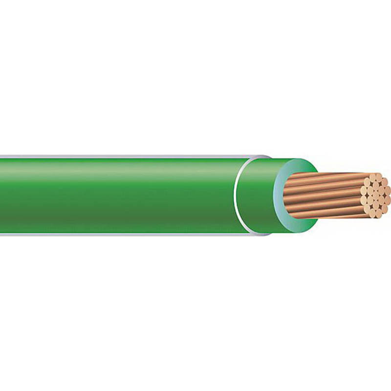 Thermoplastic Flexible Fixture Nylon (TFFN) Building Wire, 18 AWG, Green, 16 Stranded, Copper Conductor, 500 Foot Reel
