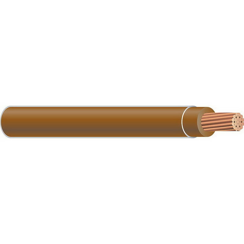 Thermoplastic Flexible Fixture Nylon (TFFN) Building Wire, 18 AWG, Brown, 16 Stranded, Copper Conductor, 500 Foot Reel