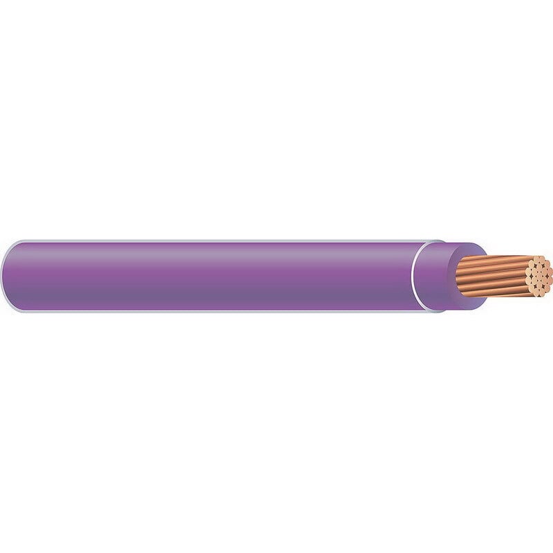 Thermoplastic Flexible Fixture Nylon (TFFN) Building Wire, 18 AWG, Purple, 16 Stranded, Copper Conductor, 500 Foot Reel