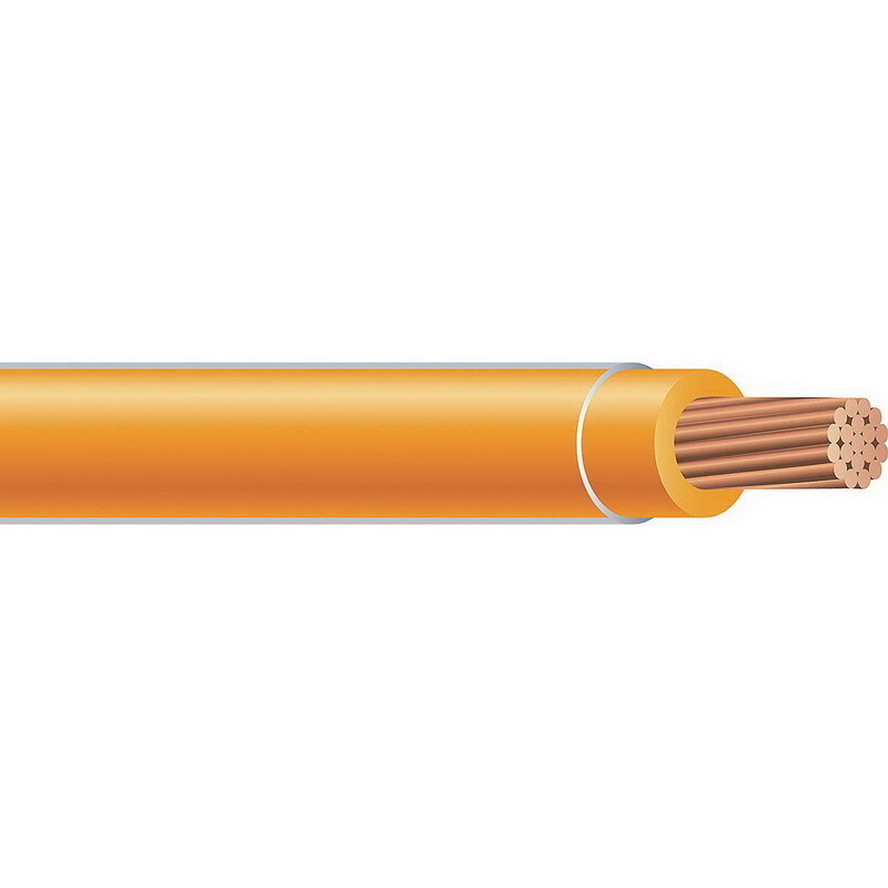 THHN Wire, 14 AWG, Orange, 19 Stranded, Copper Conductor, 500 Foot Reel