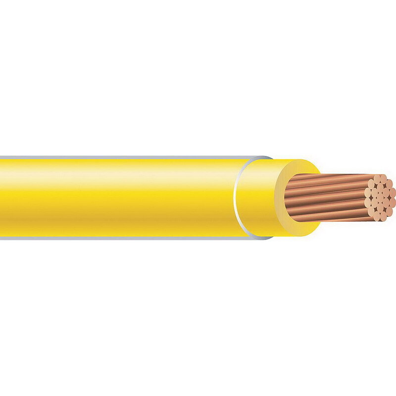 THHN Wire, 12 AWG, Yellow, 19 Stranded, Copper Conductor, 500 Foot Reel