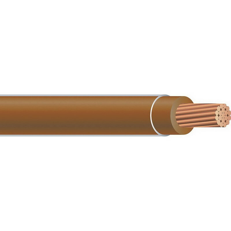 THHN Wire, 12 AWG, Brown, 19 Stranded, Copper Conductor, 500 Foot Reel