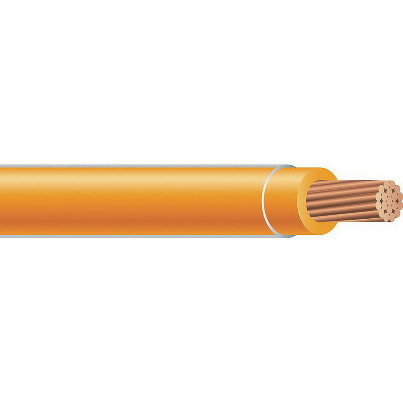 THHN Wire, 8 AWG, Orange, 19 Stranded, Copper Conductor, 500 Foot Reel