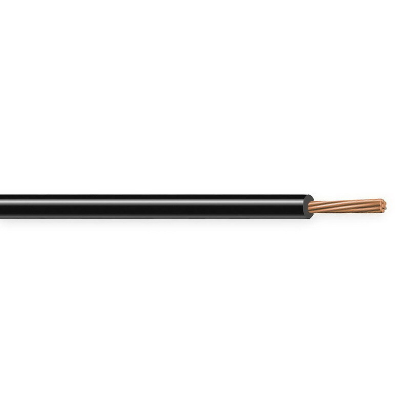 XHHW Cable, 6 AWG, Black, 7 Stranded, Copper Conductor, 500 Foot Reel