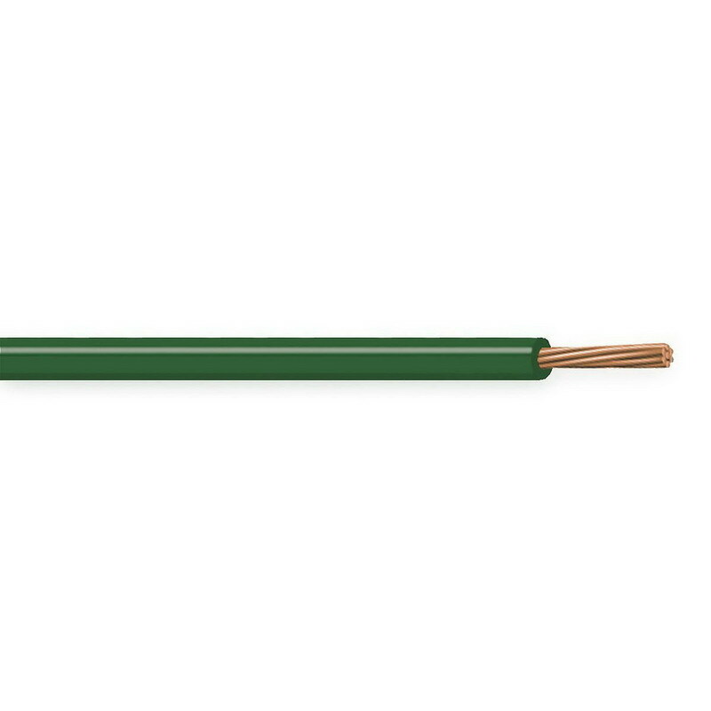 XHHW Cable, 4 AWG, Green, 7 Stranded, Copper Conductor, 1000 Foot Reel