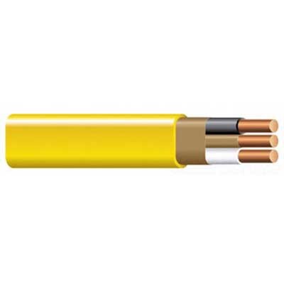 Nonmetallic Sheathed Cable with Grounding, 6 AWG, 3 Copper Conductors, 500 Foot Reel