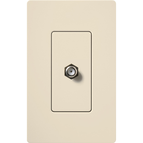 CA-CJ-LA Claro Coaxial Cable Jack, F-Style, 75 Ohm Cable, Light Almond