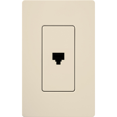 CA-PJ-LA Claro Telephone Jack, 6 Conductor, RJ11, Light Almond