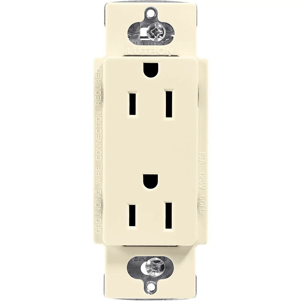 CAR-15-AL Claro Duplex Receptacle, Decorator-Style Outlet, 15 Amp, Gloss, Almond