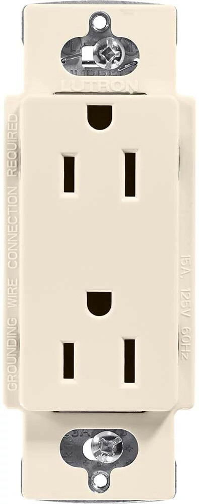 CAR-15-LA Claro Duplex Receptacle, Decorator-Style Outlet, 15 Amp, Gloss, Light Almond
