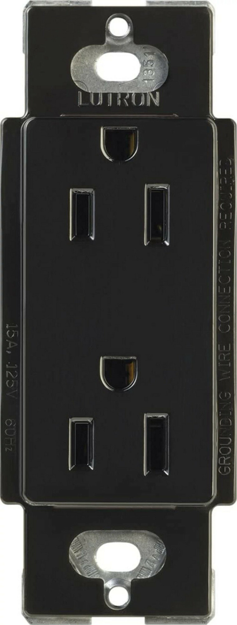 CARS-15-TR-BL Claro Tamper-Resistant Duplex Receptacle, Decorator-Style Outlet, 15 Amp, Gloss, Black
