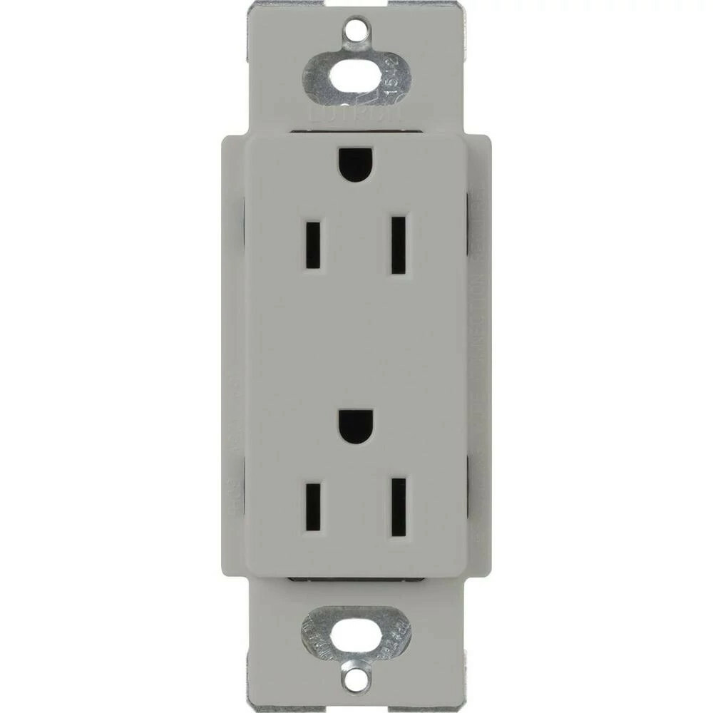 CARS-15-TR-GR Claro Tamper-Resistant Duplex Receptacle, Decorator-Style Outlet, 15 Amp, Gloss, Gray