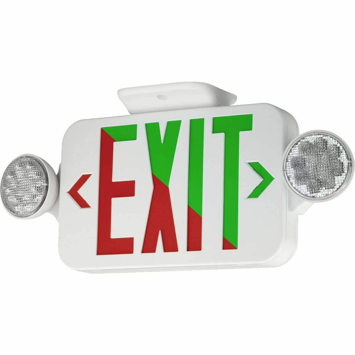CCR Universal Face Combination Exit/Emergency Light, 3.2/4.12 W Fixture, 120/277 V AC, White Housing, EXIT Legend