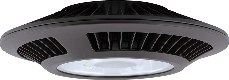 CLED52 Energy Efficient Outdoor Ceiling Light, 58 W Fixture, 120/208/240/277 V AC, Bronze Housing