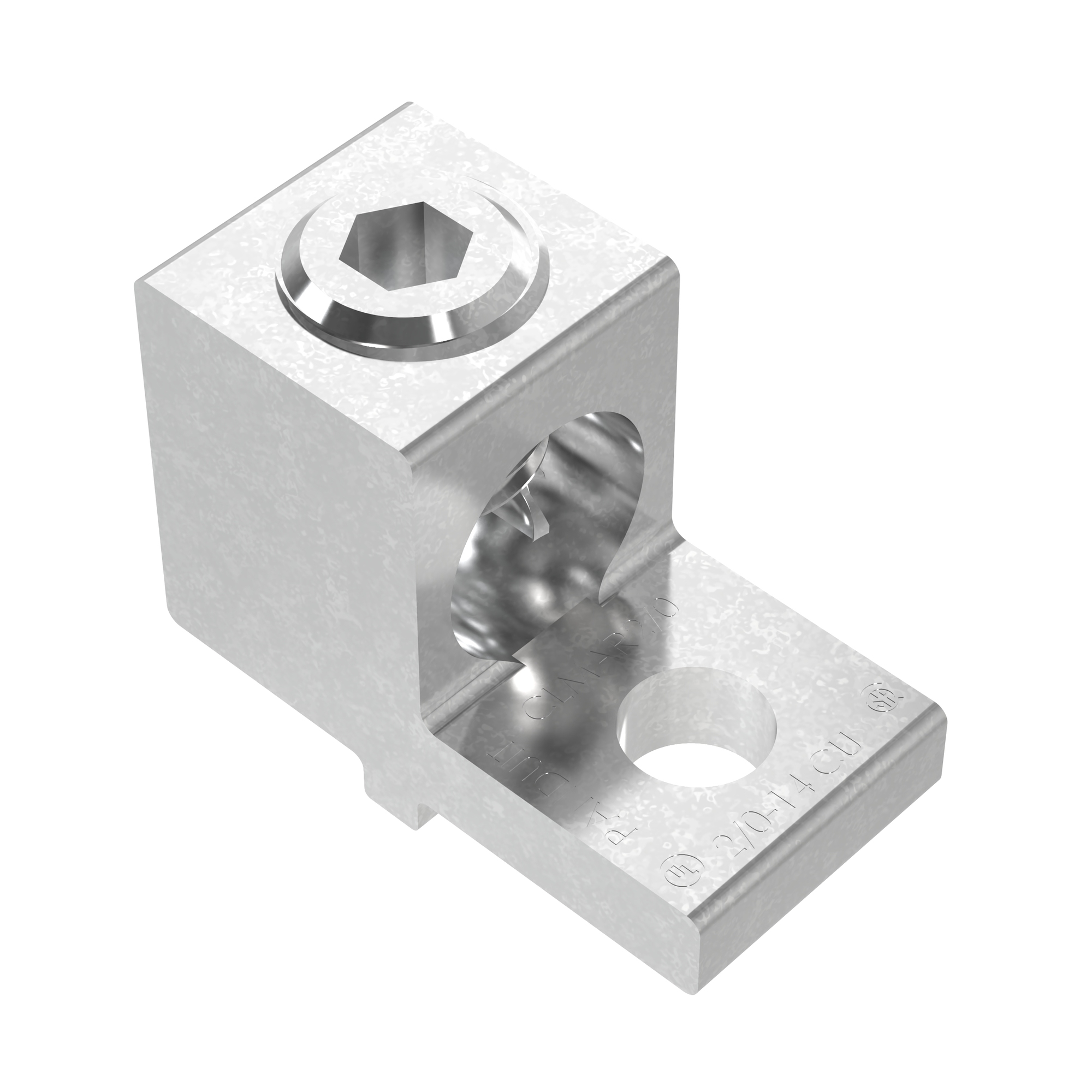 CLMAR2/0-14-Q StructuredGround Anti-Rotational Mechanical Lug, 14 to 2/0 AWG Copper Conductor, 1/4 in Stud, 1 Bolt Hole, Copper