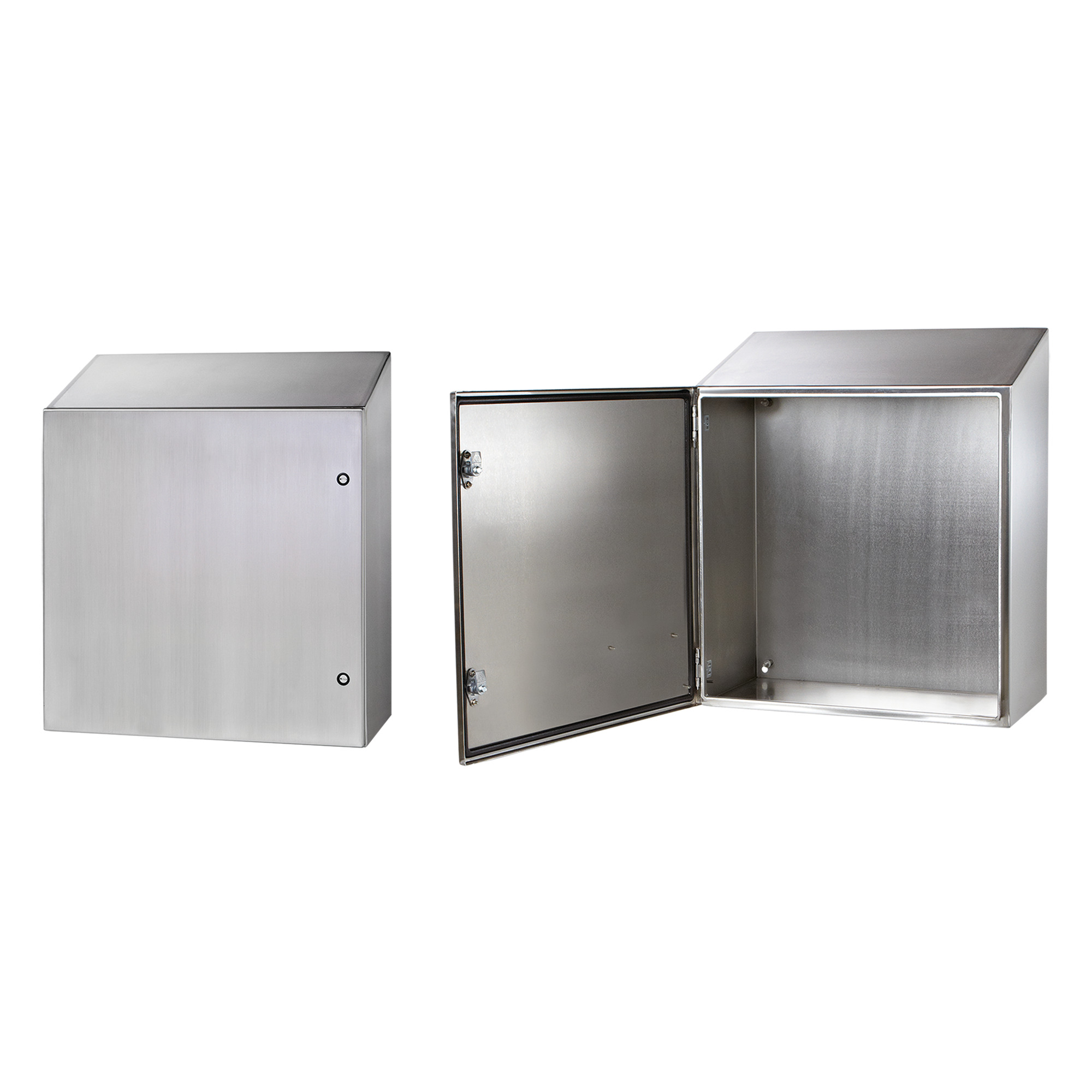 CSD16168SSST Concept CWS2 1-Door Sloped Top Enclosure, 16 in L x 16 in W x 8 in D, NEMA 4X NEMA Rating, 304 Stainless Steel