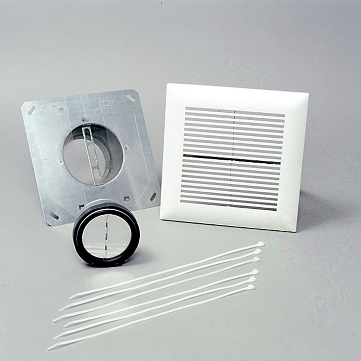 FV-NLF04G WhisperLine Fan Installation Kit, For Use With Inline Fan, 4 in Dia Duct, Polypropylene/Steel, White