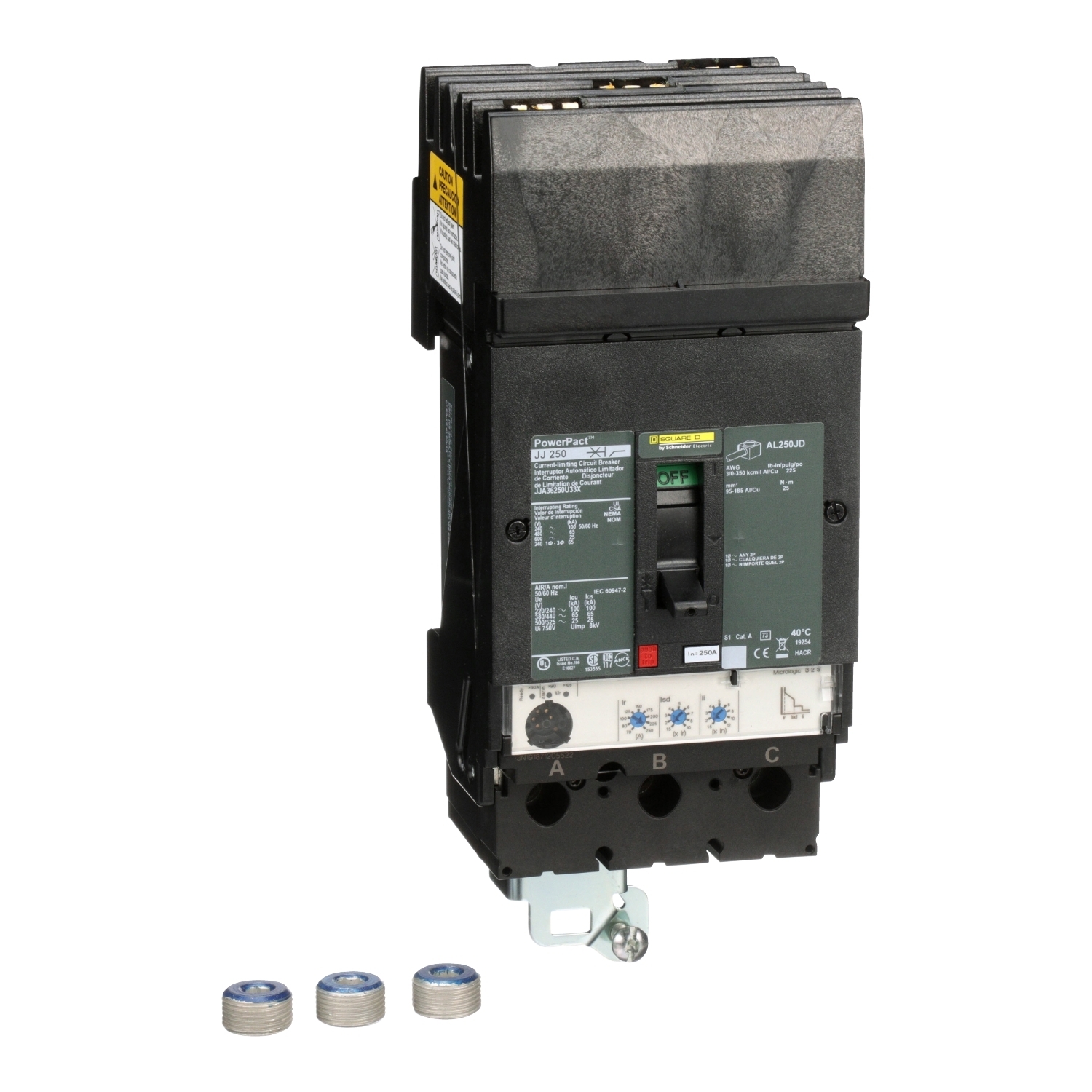 JJA36250U33X Molded Case Circuit Breaker, 250 Amp, 3 Pole, 600V