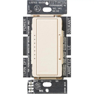 MACL-153M-ES Maestro C.L 3-Way Designer Style Multi-Location Dimmer Switch, 120 VAC, 1.25 A, 1 Poles, On/Off Operation, Eggshell