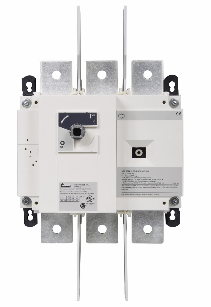 RD400-3 Non-Fused Standard Rotary Disconnect Switch, 600 V AC, 400 A, 350 hp, 3 Poles