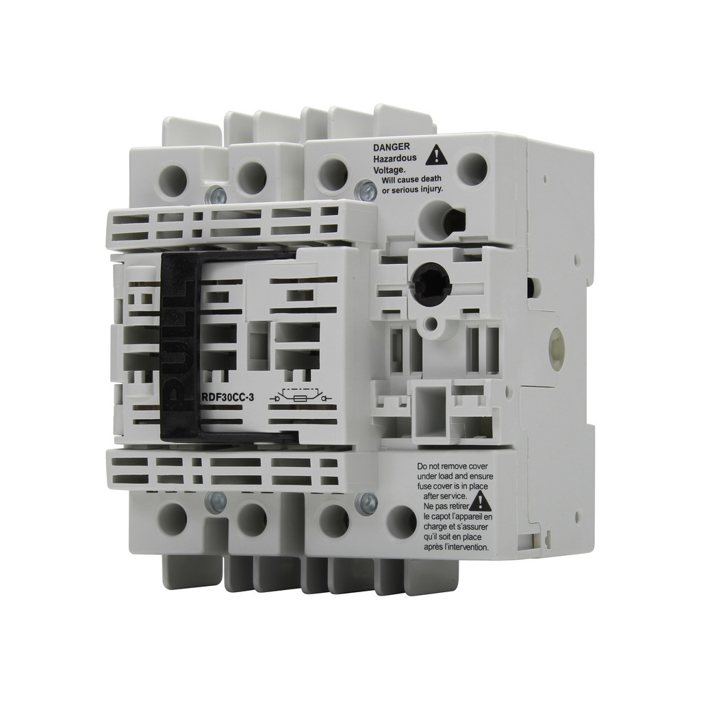 RDF30CC-3N Compact Class CC Fused Rotary Disconnect Switch, 600 V AC, 30 A, 20 hp, 3+N Poles