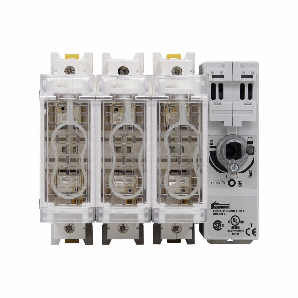 RDF30J-3 Class J Fused Standard Rotary Disconnect Switch, 600 V AC/250 V DC, 30 A, 7-1/2 hp, 20 hp at 600 VAC, 5 hp at 250 VDC, 3 Poles