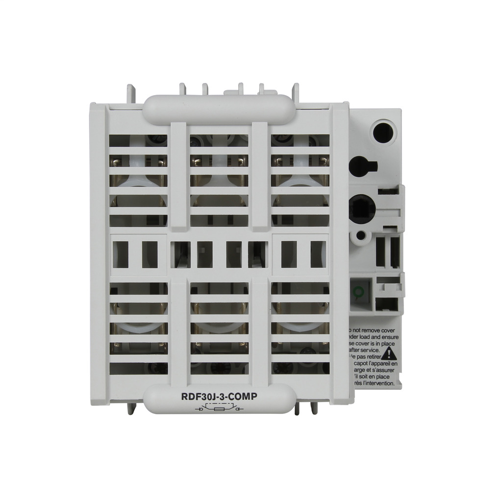 RDF30J-3N-COMP Compact Class J Fused Open Rotary Disconnect Switch, 600 V AC, 30 A, 7-1/2 hp at 220/240 V AC, 15 hp at 440/480 V AC, 20 hp at 600 V AC, 1NO-1NC 1 Form A/1 Form B Contact, 3 Poles
