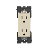 RER15-WG Renu Self Grounding Tamper Resistant Receptacle, 125 V AC, 15 A, Whispering Wheat