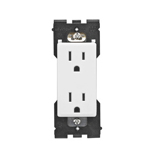 RER15-WW Renu Duplex Self-Grounding Tamper Resistant Straight Blade Receptacle, 125 V AC, 15 A, White