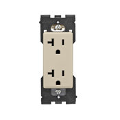 RER20-NS Renu Duplex Self-Grounding Tamper Resistant Straight Blade Receptacle, 125 V AC, 20 A, Navajo Sand