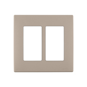 REWP2-CA Renu Screwless Wall Plate/Face Plate, 2 Gangs, Engineering Grade Polymer, Cafe Latte