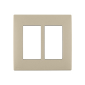 REWP2-NS Renu Screwless Wall Plate/Face Plate, 2 Gangs, Engineering Grade Polymer, Navajo Sand