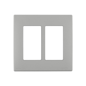 REWP2-PG Renu Screwless Wall Plate/Face Plate, 2 Gangs, Engineering Grade Polymer, Pebble Gray