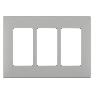 REWP3-PG Renu Screwless Wall Plate, 3 Gangs, Polymer, Pebble Gray
