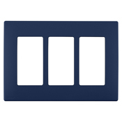 REWP3-RN Renu Screwless Wall Plate, 3 Gangs, Polymer, Rich Navy