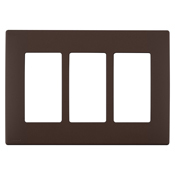 REWP3-WB Renu Screwless Wall Plate, 3 Gangs, Polymer, Walnut Bark