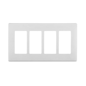 REWP4-WW Renu Screwless Wall Plate, 4 Gangs, Polymer, White
