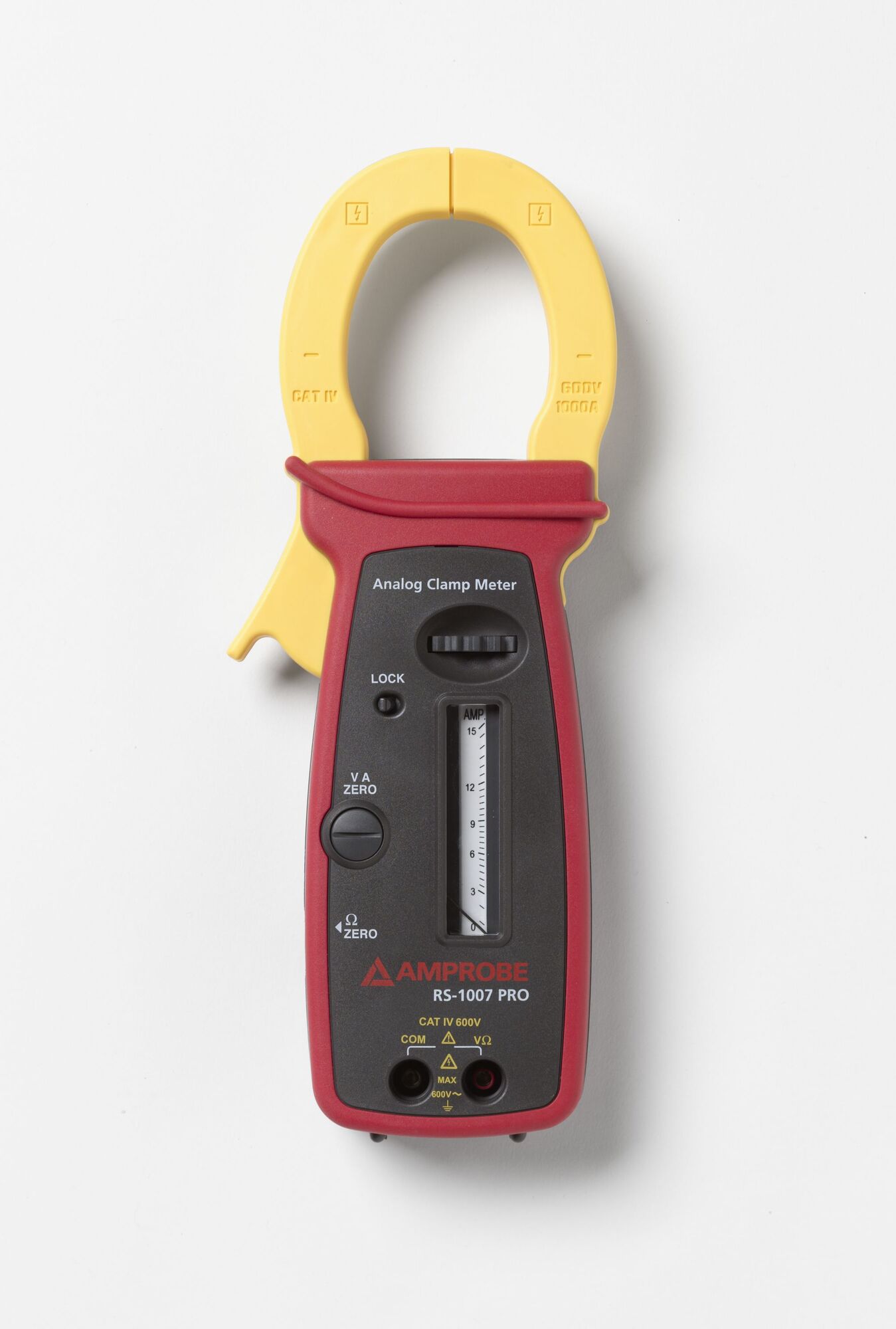 RS-1007-PRO Analog Clamp-On Meter, 15 to 1000 A, 150 to 600 V AC, 1000 Ohm, 50/60 Hz, 1.9 in Jaw, Rotary Scale Display