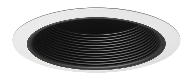 V3034 BWH Line Voltage Round Full Baffle Trim, 6 in ID x 7-5/8 in OD, CFL Lamp, For Use With V6ICW, V6ICNW, IC22, IC22R, TC2, ICPL6 and PL6 Series Housing