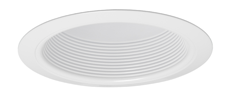 V3034 WWH Line Voltage Round Full Baffle Trim, 6 in ID x 7-5/8 in OD, CFL Lamp, For Use With V6ICW, V6ICNW, IC22, IC22R, TC2, ICPL6 and PL6 Series Housings