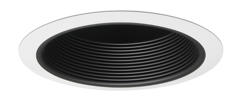 V3034T BWH Line Voltage Round Full Baffle Trim With Torsion Spring, 6 in ID x 7-5/8 in OD, CFL Lamp, For Use With V6ICW, V6ICNW, IC22, IC22R, TC2, ICPL6 and PL6 Series Housing