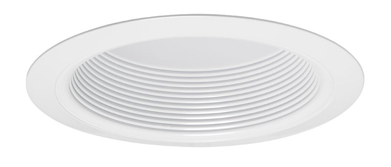 V3034T WWH Line Voltage Round Full Baffle Trim With Torsion Spring, 6 in ID, For Use With V6ICW, V6ICNW, V6ICRW, V6TCW and V6TCRW Housing