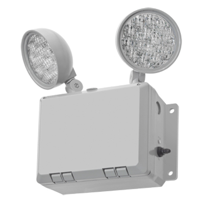 WLTU LED Emergency Light Fixture, 1.9 W LED Lamp, 9.6 V AC, 2 Heads, Thermoplastic