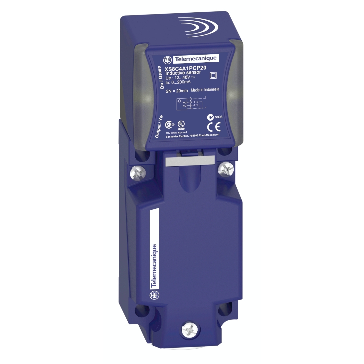 XS8C4A1PCG13 OsiSense XS Fixed Proximity Sensor, Inductive, PNP Output, 1NO-1NC Contact, 12 to 48 V DC