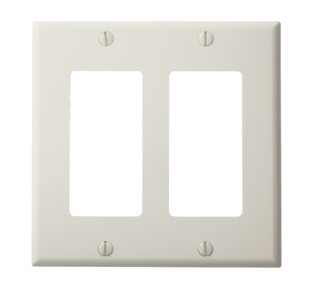 80409-NW Rocker Wallplate, 2 Gang, White