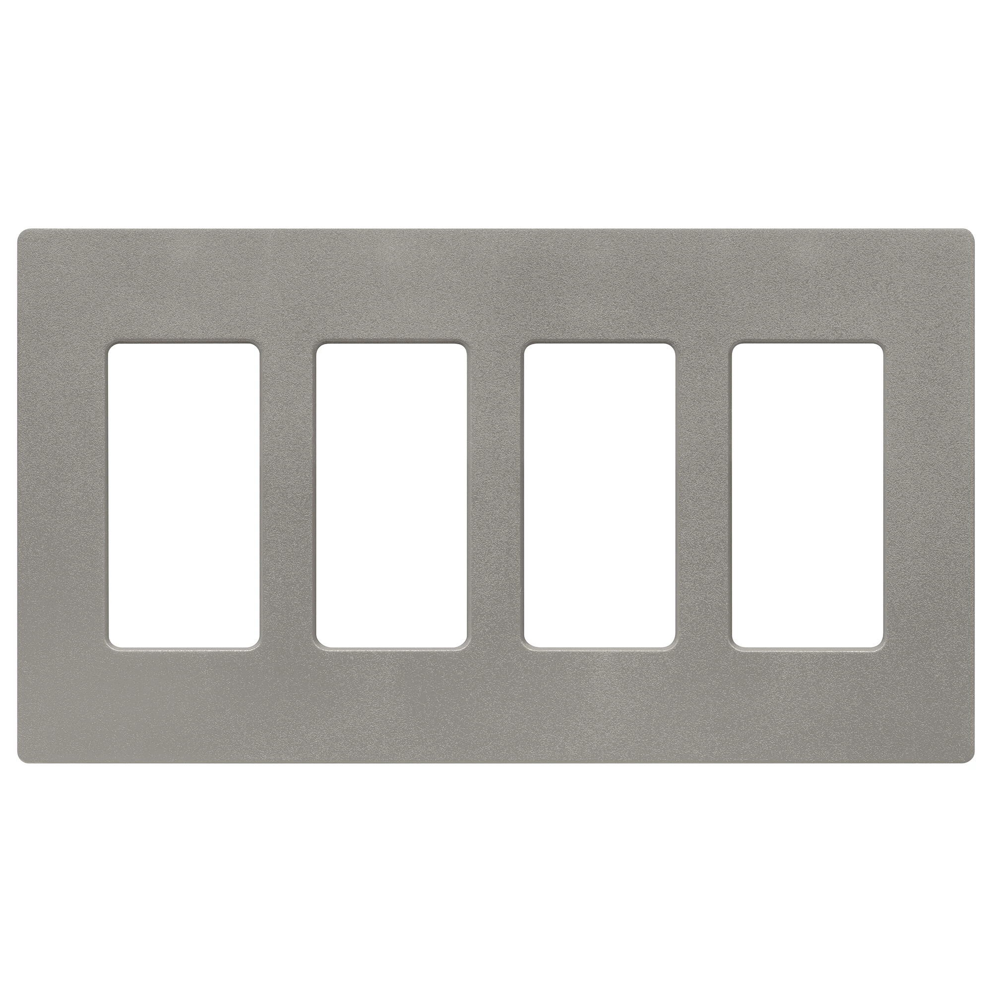 SC-4-CS Claro Wall Plate for Decorator-Style Dimmers, Switches, and Outlets, 4 Gang, Satin, Cobblestone