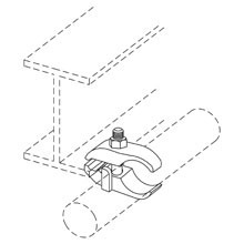 B670-2HDG Parallel Pipe Clamp With Hardware, 2 in Rod, Malleable Iron, Hot Dipped Galvanized, Import