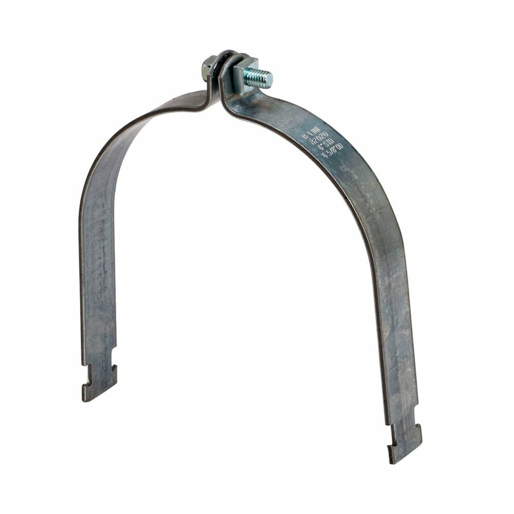 Eaton B-Line series strut pipe clamps and accessories, .0966" height, 7.969" length, 1.25" width, 1000 lbs, Steel, Includes combination recess hex head machine screw, Pipe or conduit clamps, Hot-dipped galvanized